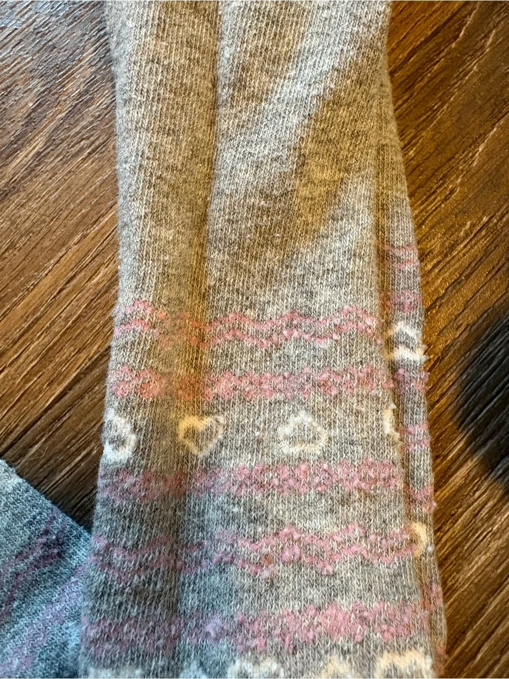 Kids Cozy Knit Polka Dot and Fair Isle Tights - White & Gray